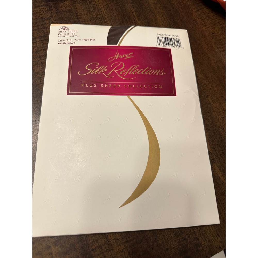 Hanes Silk Reflections Gentle Brown Plus‎ Size Three Pantyhose Control Top 3X